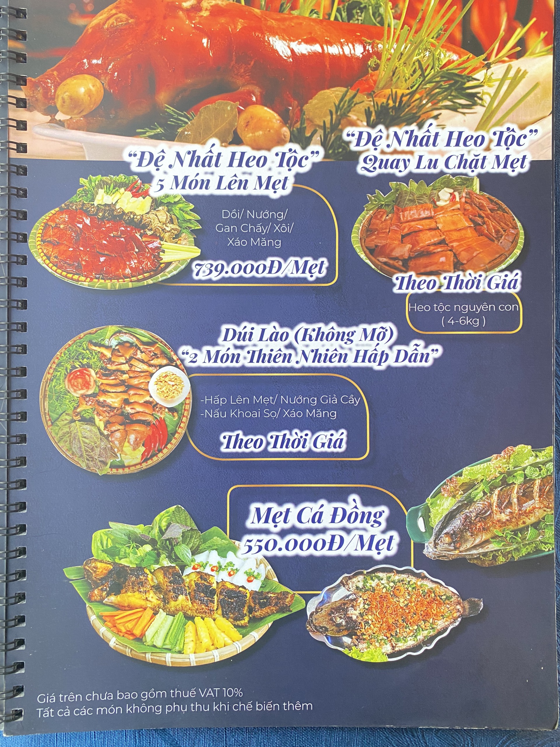 Một vài hình ảnh menu tại Sapphire Center Quận 3 