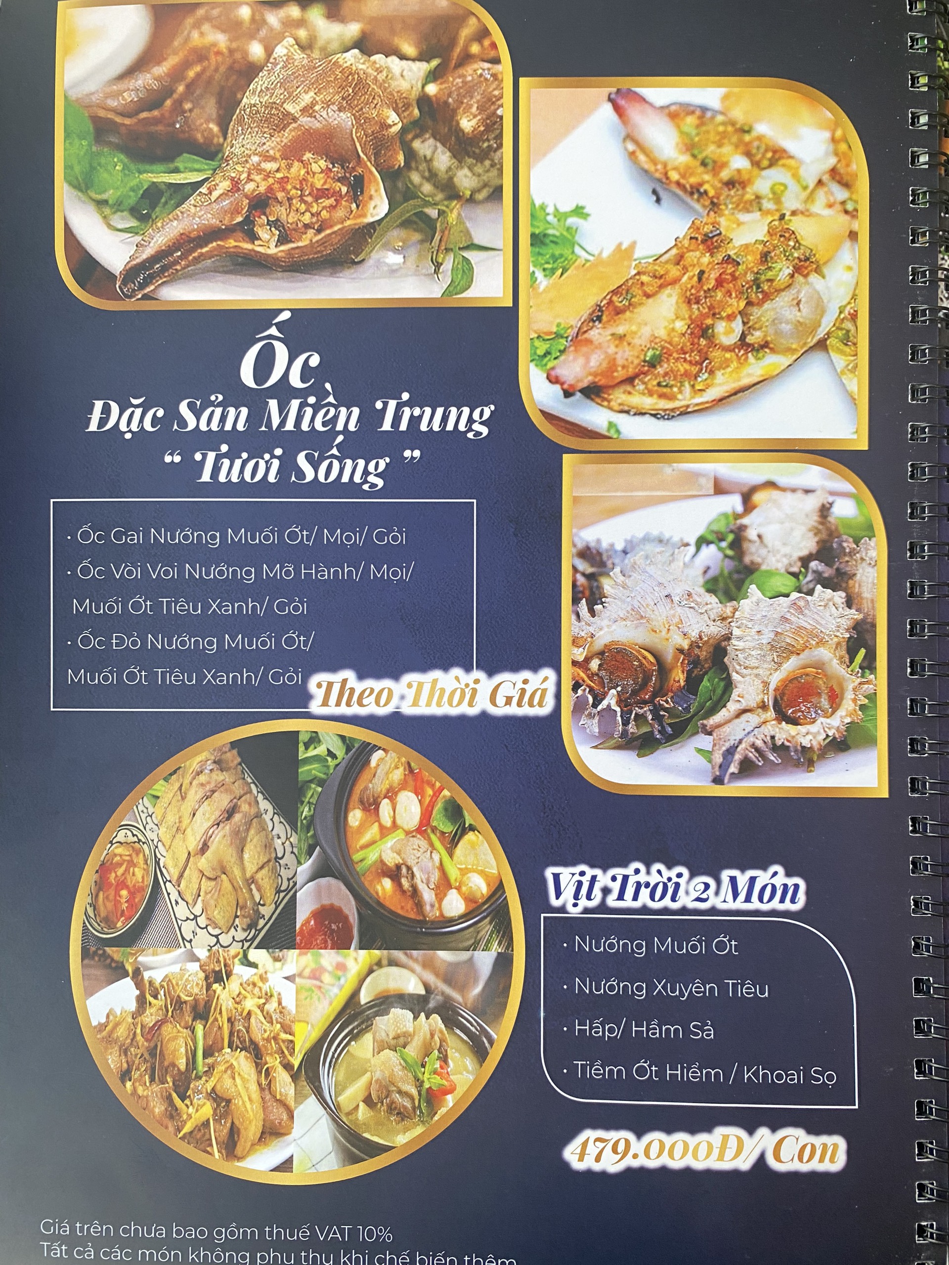 Menu đặt tiệc tại nhà hàng quận 3